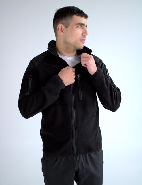 Куртка тактична чоловіча,флісова на застібці чорна 2173 фото