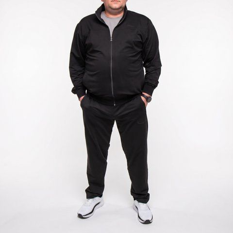 Костюм чоловічий спортивний полубатал (3XL-5XL) без капюшона чорний Туреччина