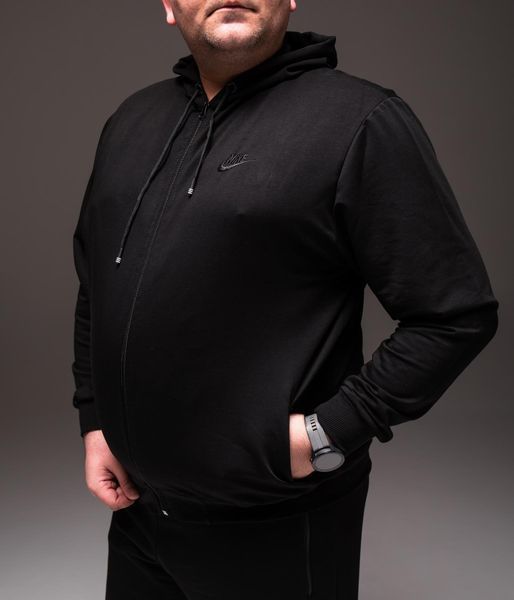 Чоловічий чорний спортивний костюм Nike Батал двонитка