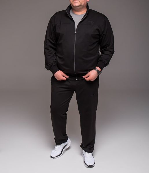 Костюм чоловічий спортивний полубатал (3XL-5XL) без капюшона чорний Туреччина