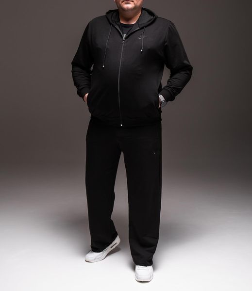 Чоловічий чорний спортивний костюм Nike Батал двонитка