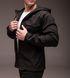 Куртка вітрівка водонепроникна, на флісі, чоловіча ,з капюшоном , чорна 2065 черн фото 6