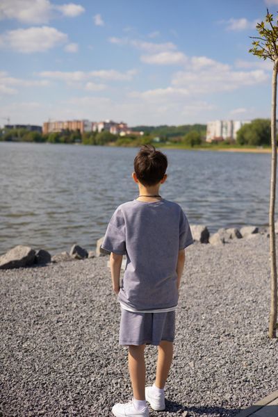 Стильний літній комплект для хлопчика підлітка "BOSTON", сірий