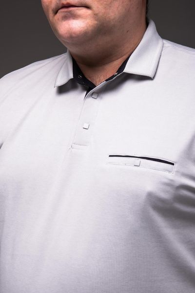 Футболка поло чоловіча світло-сіра батал 6XL&ndash;9XL