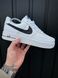 Кросівки Nike Air Force (білі з чорним лого, шкіра ЛІЦЕНЗІЯ) 32-3 фото 1