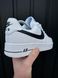 Кросівки Nike Air Force (білі з чорним лого, шкіра ЛІЦЕНЗІЯ) 32-3 фото 8