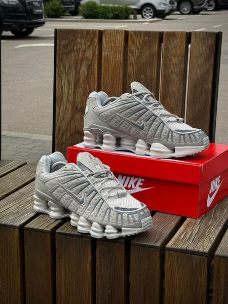 Кросівки Nike SHOX TL, світлі (сітка, літні)