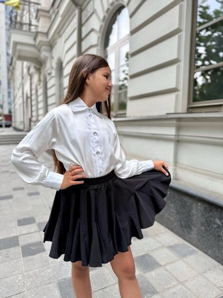 Спідниця шкільна розкльошена для дівчинки з шортами , чорна