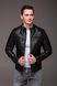 Чоловіча коротка куртка Slim Fit з екошкіри чорна 2506 фото 11