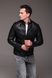 Чоловіча коротка куртка Slim Fit з екошкіри чорна 2506 фото 4